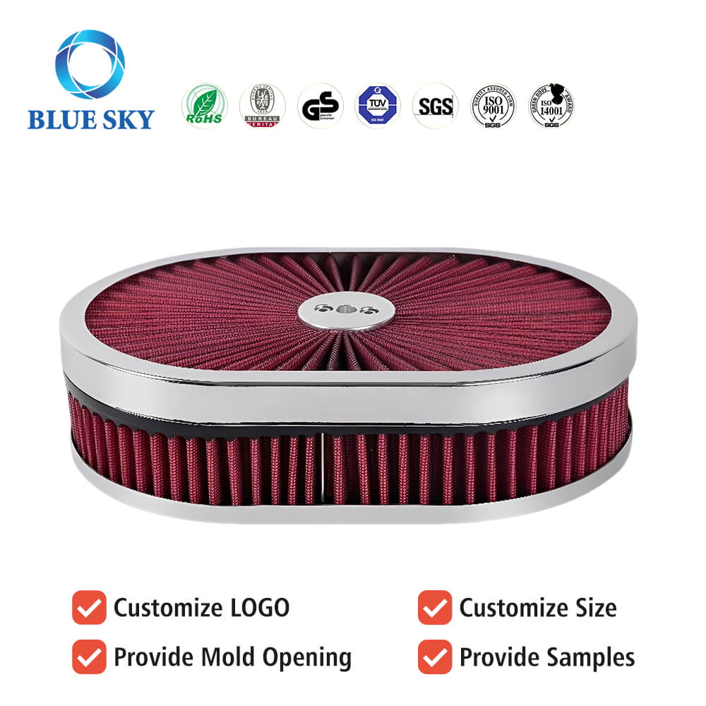 OEM ODM High Performance Customized 12x2 Washable Oval air Filter Kit for 5-18 Carb Neck OEM ODM Kit de filtro de aire ovalado lavable 12x2 personalizado de alto rendimiento para cuello de 5-18 carbohidratos