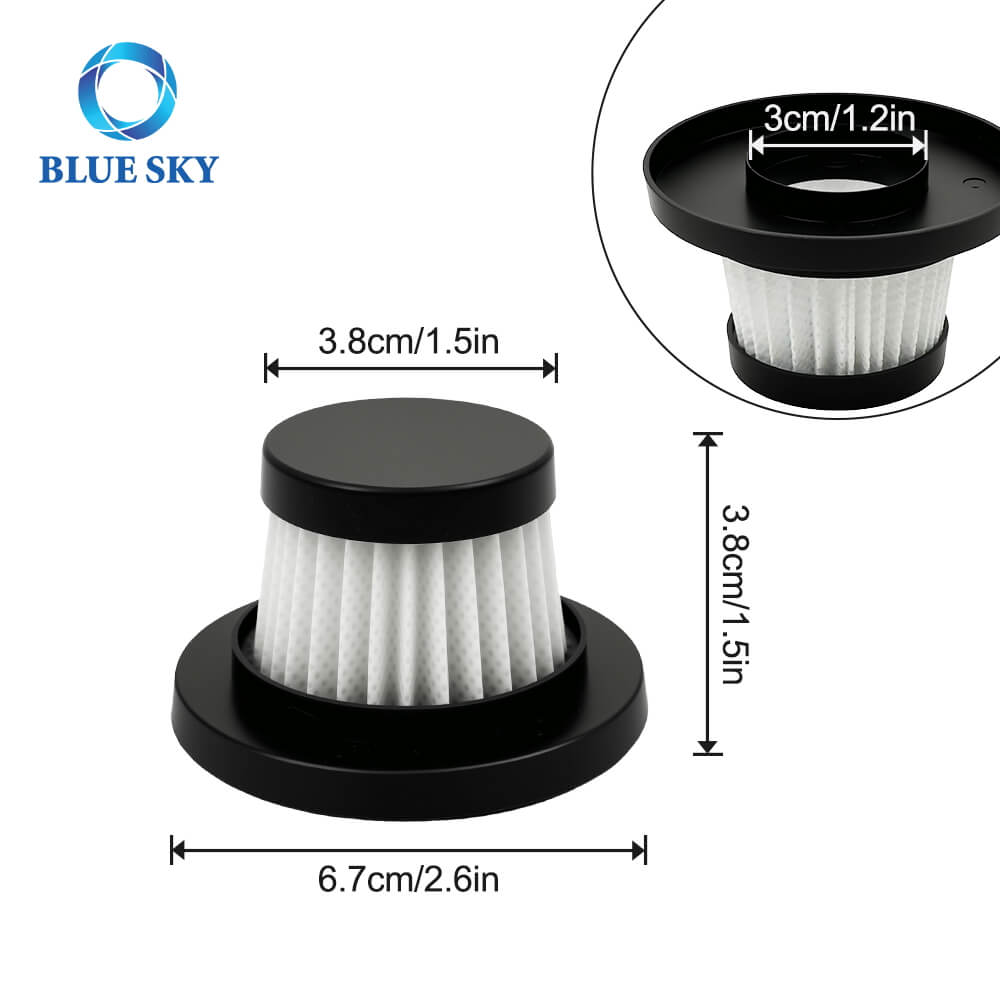 Size of Custom Vacuum Cleaner Filter, New Gun-type HEPA Filter for Car Vacuum Cleaner Tamaño del filtro de aspiradora personalizado, nuevo filtro HEPA de tipo arma para la aspiradora para automóvil
