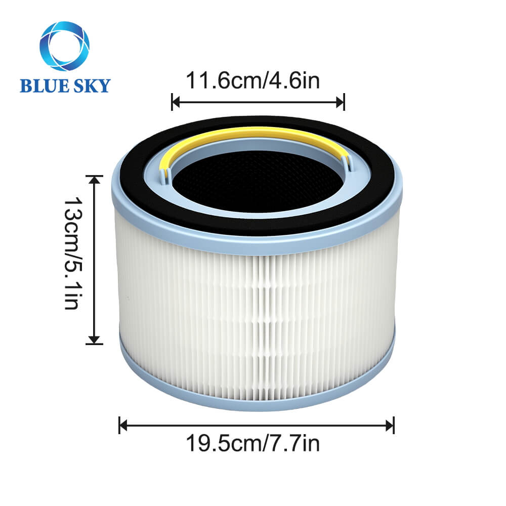 Size of H13 Grade 3-in-1 True HEPA Filter & Activated Carbon Filter LAP-B851S Filter Replacement for LEVOIT Sprout Air Purifier Tamaño del filtro HEPA verdadero 3 en 1 de grado H13 y filtro de carbón activado Reemplazo de filtro LAP-B851S para purificador de aire LEVOIT Sprout