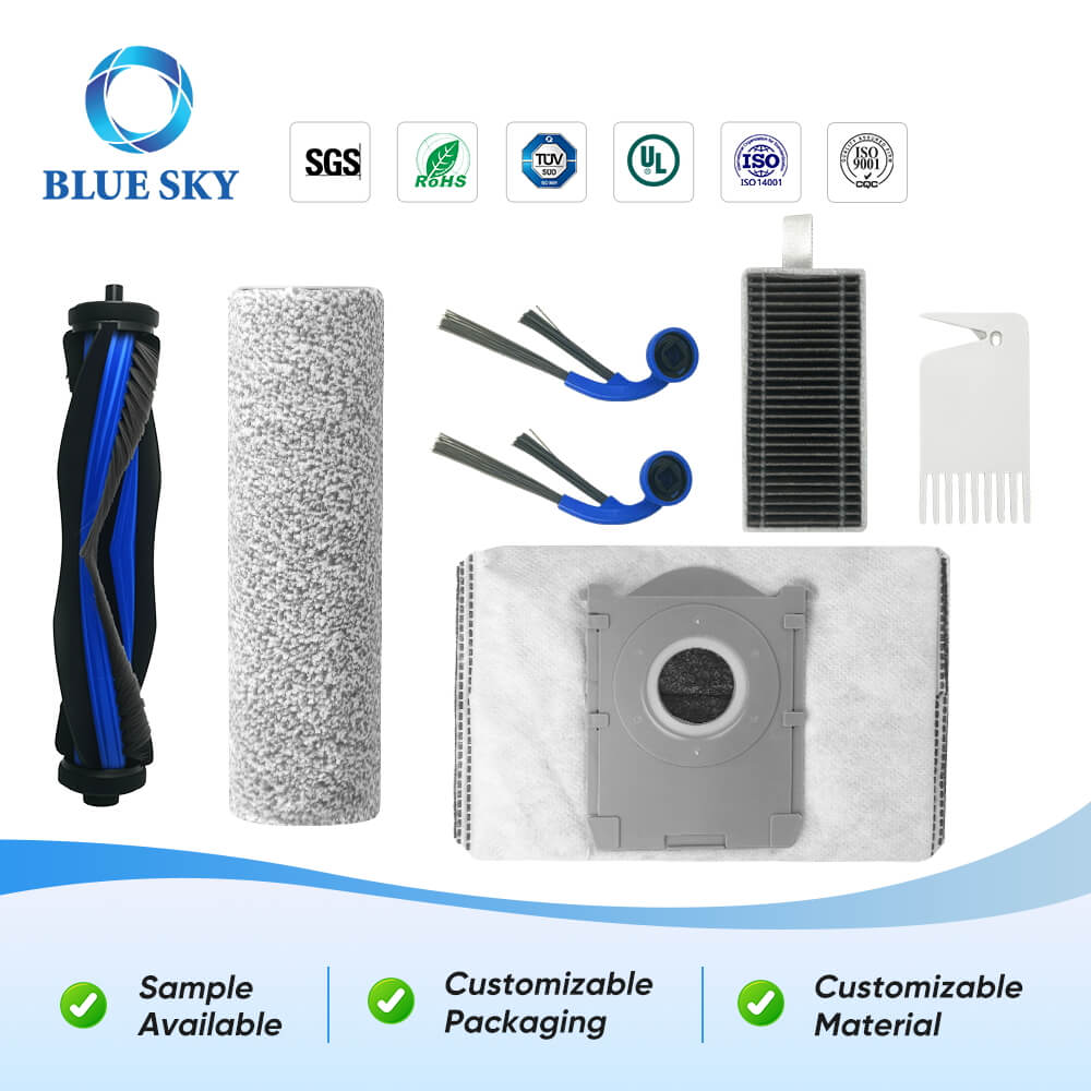 HEPA Filter, Main Brush, Side Brushes, Dust Bag for Ecovacs Deebot T80 Omni T80 Robotic Vacuum Cleaner Filtro HEPA, cepillo principal, cepillos laterales, bolsa para el polvo para Ecovacs Deebot T80 Omni Aspiradora robótica T80