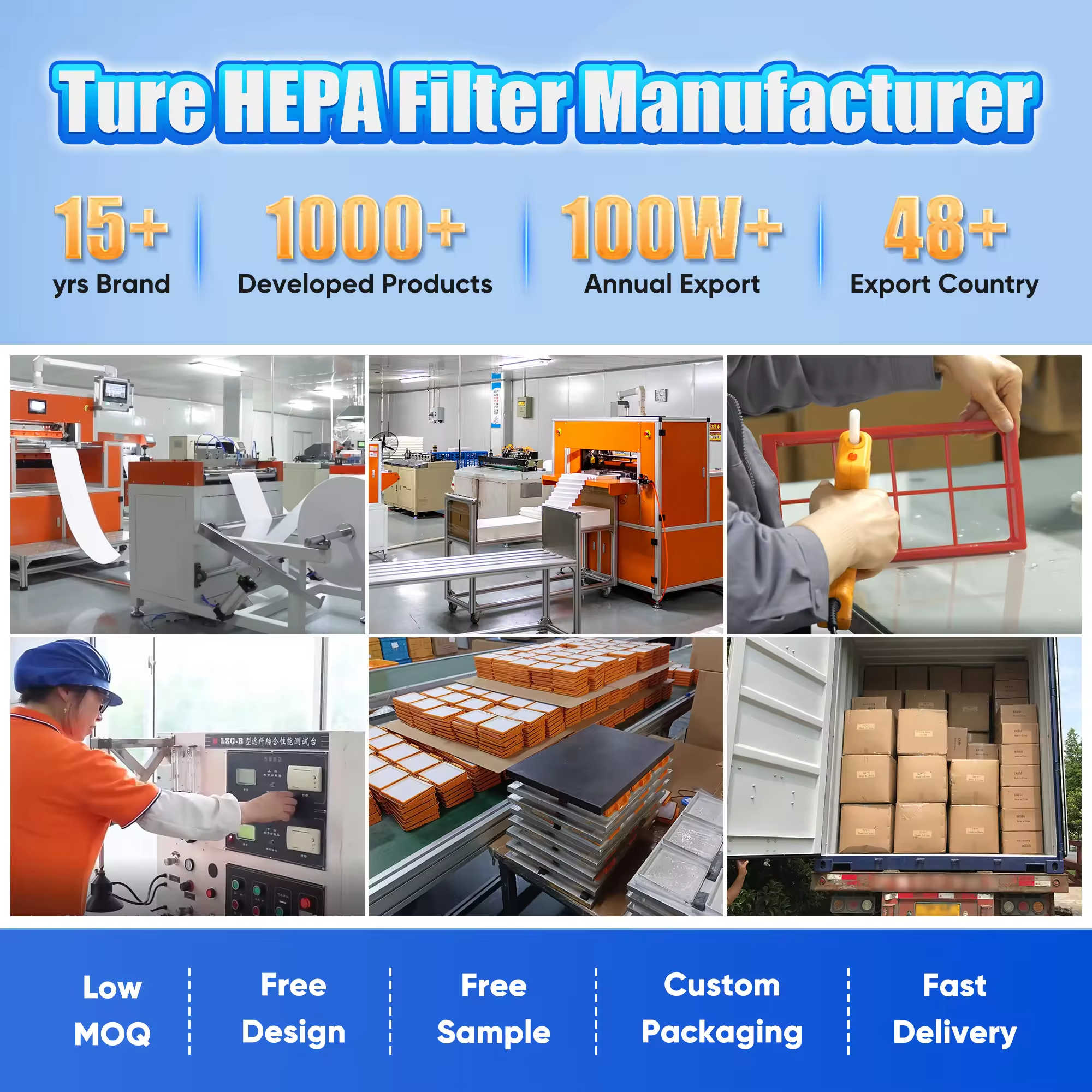 True HEPA Filter Manufacturer - Blue Sky Filter Fabricante de filtros HEPA verdaderos - Blue Sky Filter