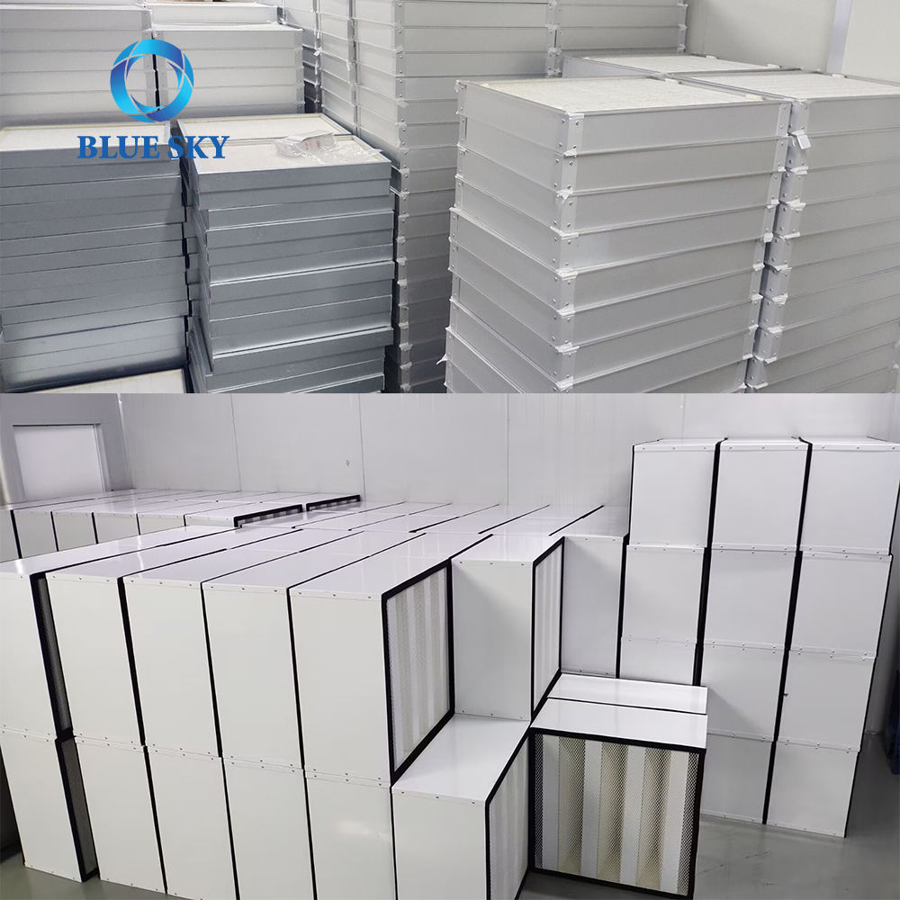 Filtro HEPA de caja de pliegues profundos con marco de aluminio