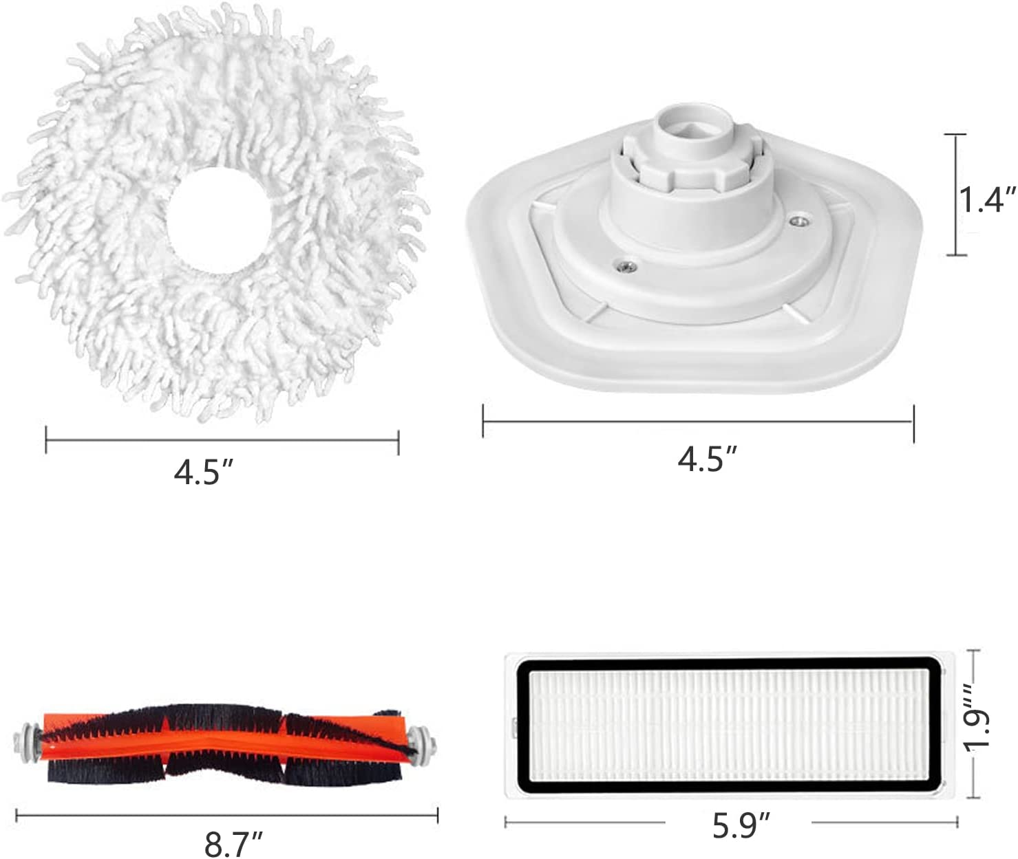 Piezas de repuesto Mop Pads Cloth + Mop Holder para Dreametech W10 Pro W10 Robot Aspirador