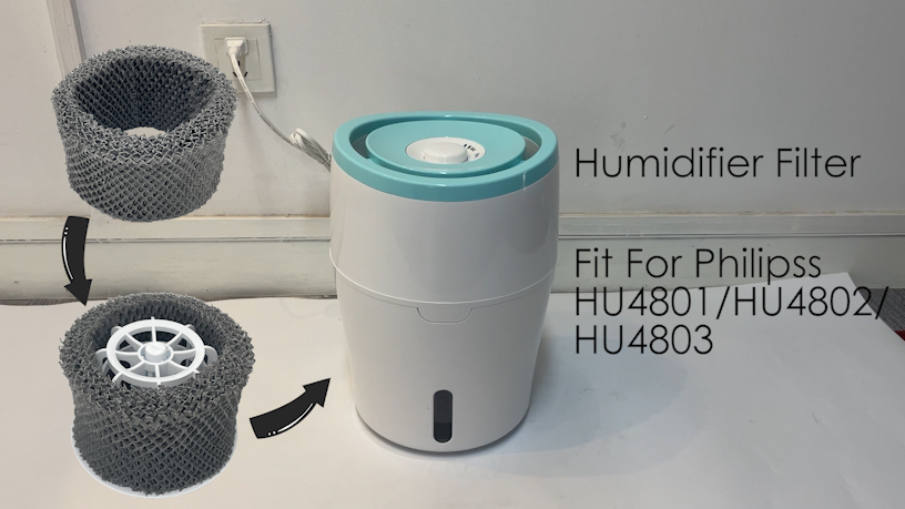 Humidificador de aire con filtro Hepa negro Compatible con piezas de humidificador Philips HU4801 HU4802 HU4803