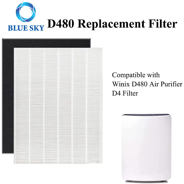 Filtro de carbón de aire H13 True HEPA D4 Compatible con las piezas del filtro purificador de aire Winix D480 1712-0100-00 