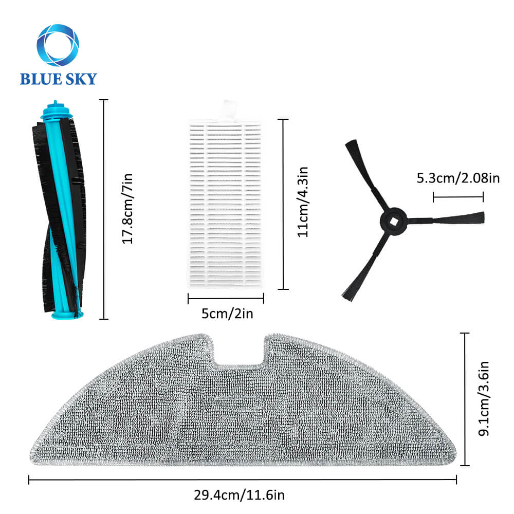 Piezas de repuesto para robot aspirador Eufy L35 para RoboVac L35 para Hybrid, L35 para Hybrid+, LR30 para Hybrid+ Filtro de aspiradora, cepillo y fregona, accesorios para aspiradora