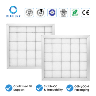 Prefiltro de panel plano con marco de aluminio para HVAC