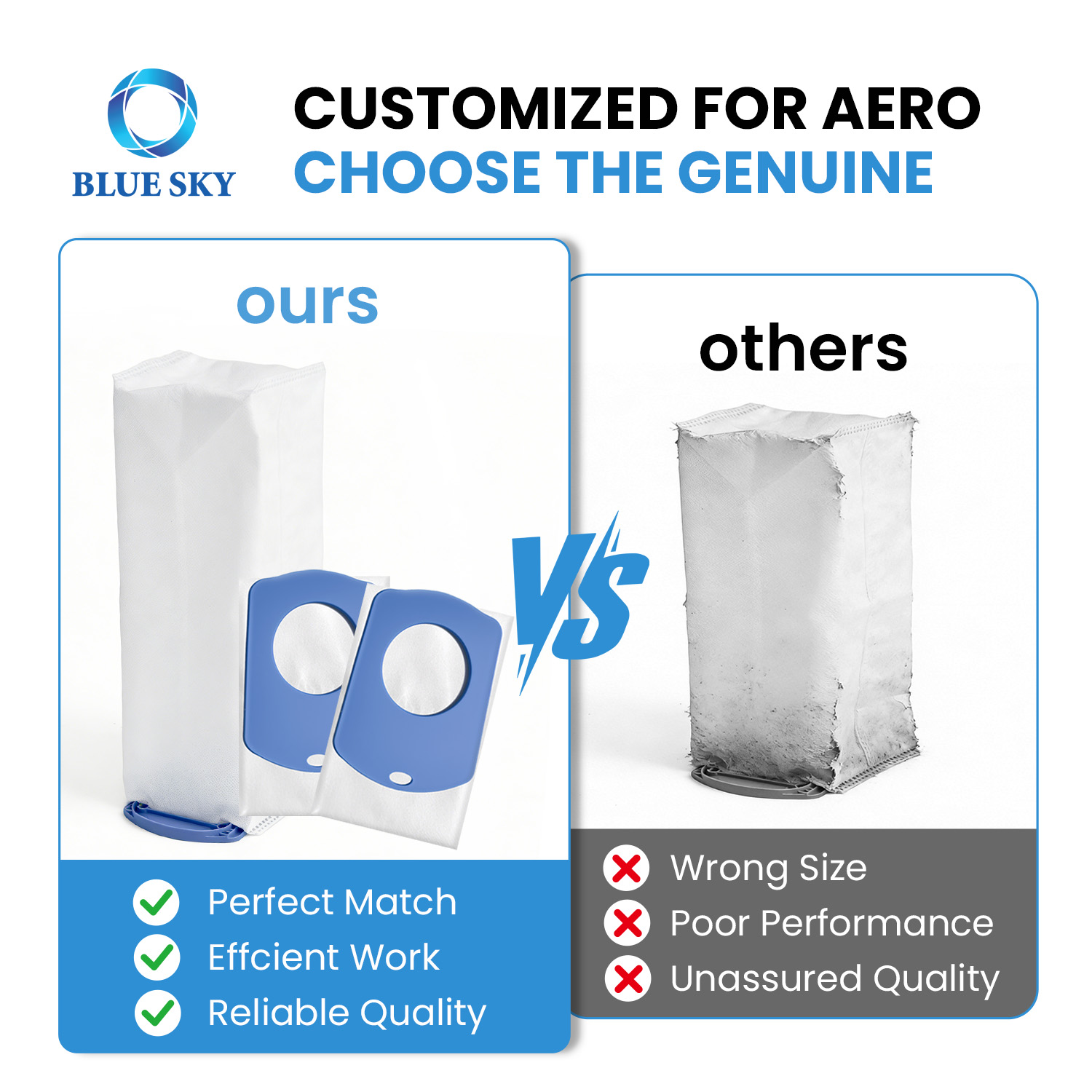 Bolsa para polvo de repuesto apta para estación de limpieza de aspiradora con varilla inalámbrica, bolsa para polvo desechable de alta eficiencia