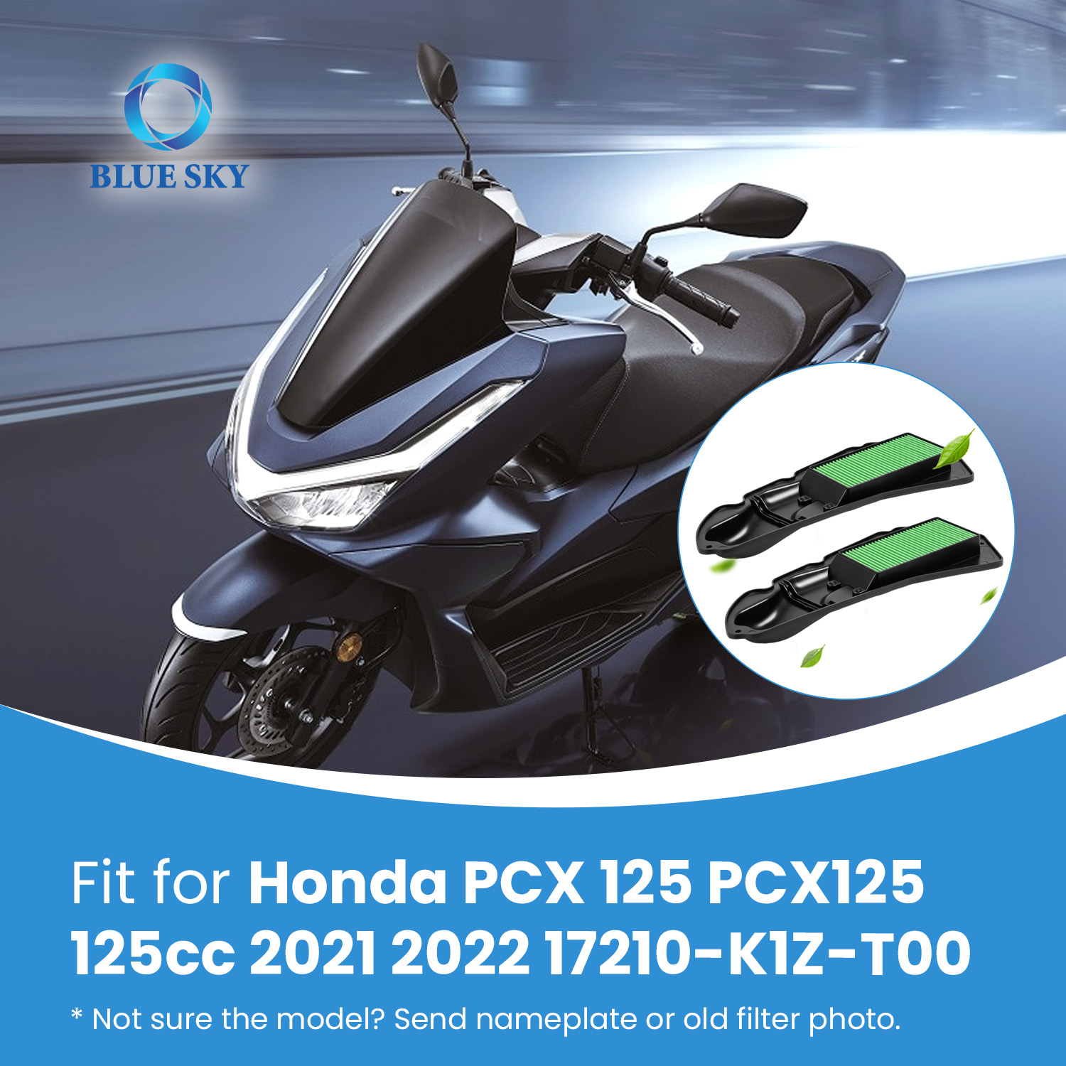Reemplazo del filtro de aire de admisión de motocicleta apto para Hondas Pcx160 2021-2024 Pcx125 2021-2022