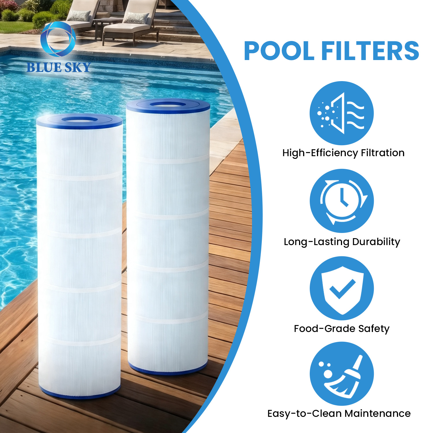 Juego de cartuchos de filtro de piscina CCP420 aptos para Pentairs Clean & Clear Plus 420 R173576 PCC105 FC-1977