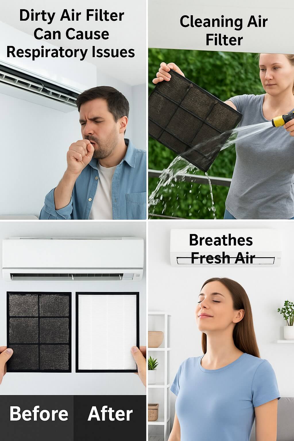 Los filtros de aire acondicionado sucio pueden contribuir a la enfermedad respiratoria interior 