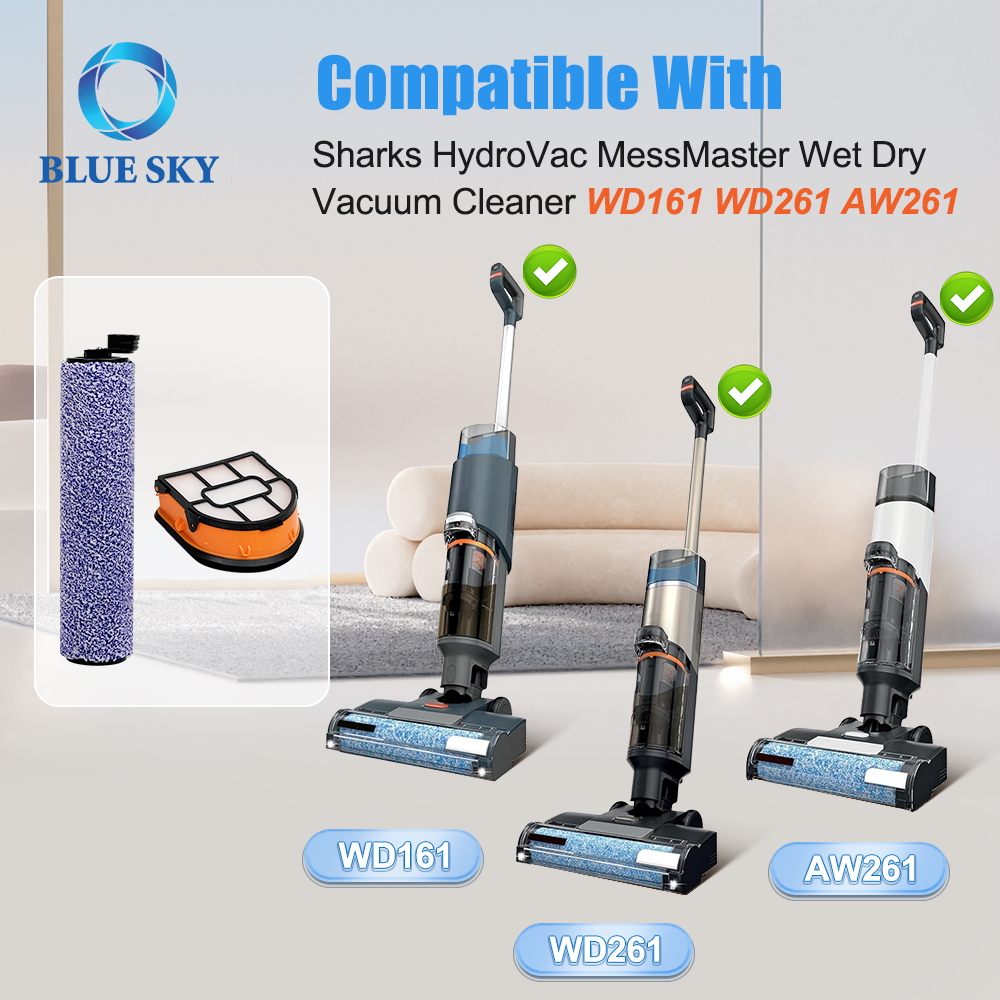 Kit de filtro y cepillo HEPA compatible con aspiradora Shark Hydrovac Messmaster Wd161 Wd261 Aw261