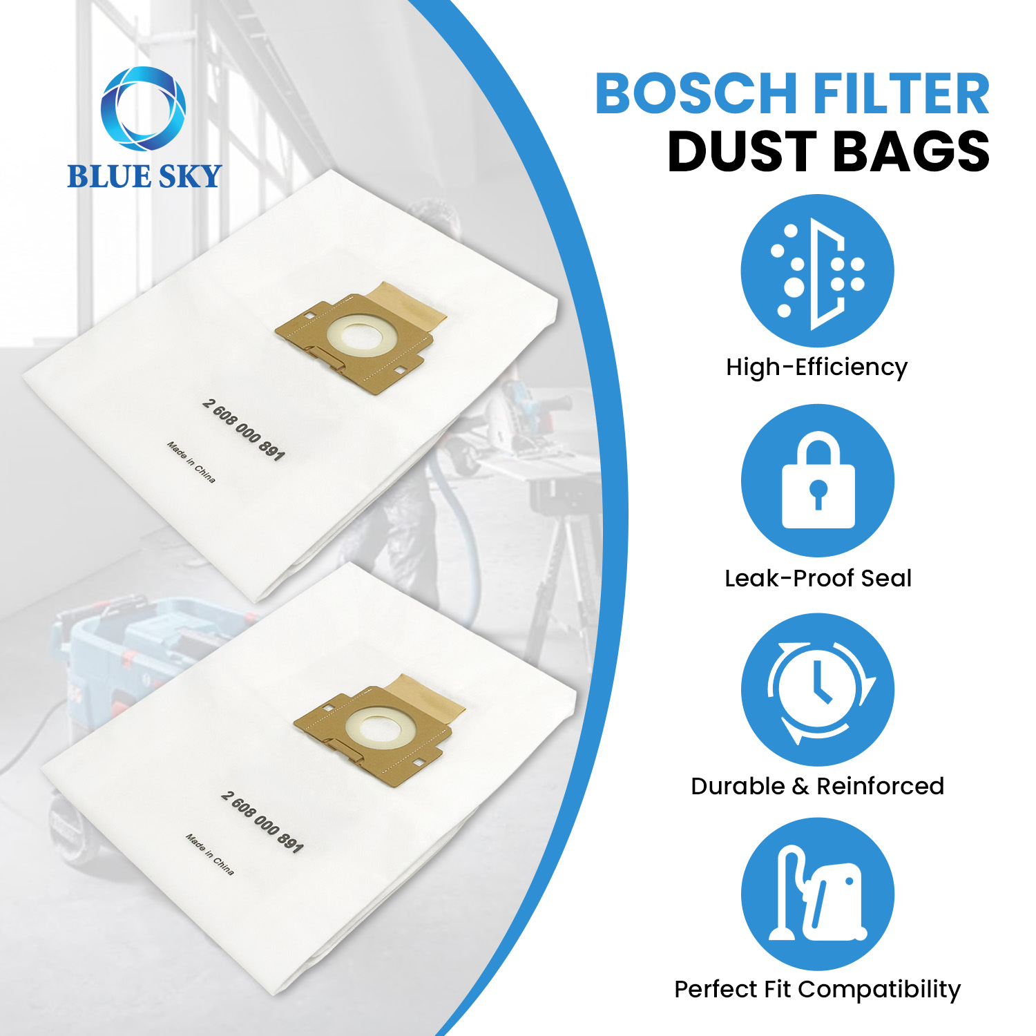 2608000891 Compatible con Aspiradores Industriales Boschs GAS 400 A y GAS 12-40 MA