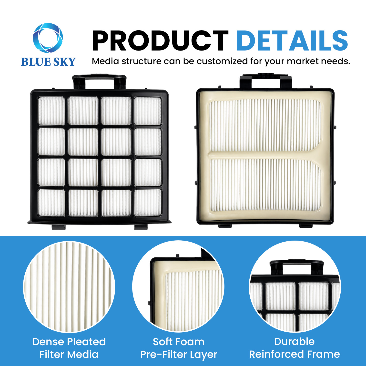 Kit de filtros de repuesto de fieltro y espuma HEPA H12 compatible con Sharks PowerDetect AZ3900UK AZ3900UKT AZ3900UKTBK