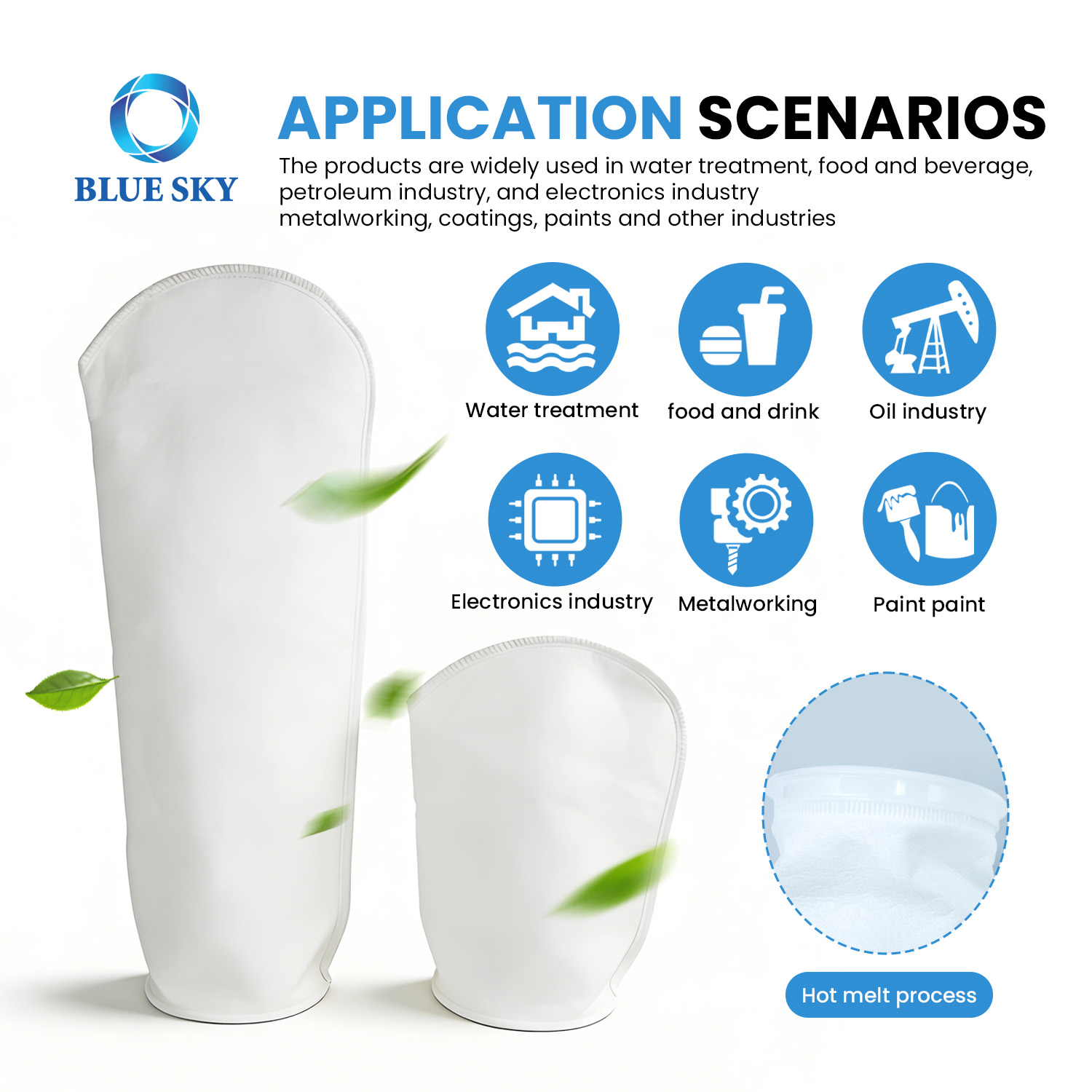 Bolsas de filtro de líquidos PP PE tamaño 1 y tamaño 2 - Soluciones de filtración industrial de 1 a 200 micrones