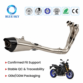Sistema de escape de acero inoxidable compatible con Yamaha MT-09