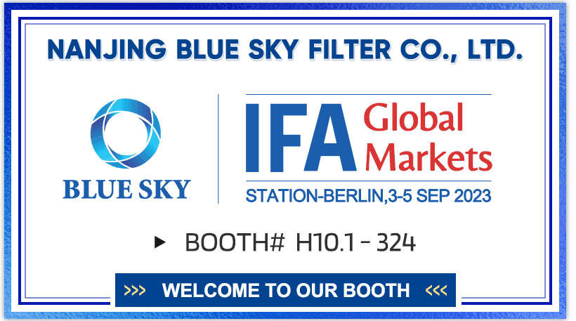 Exposición IFA Berlín con filtro de cielo azul de Nanjing