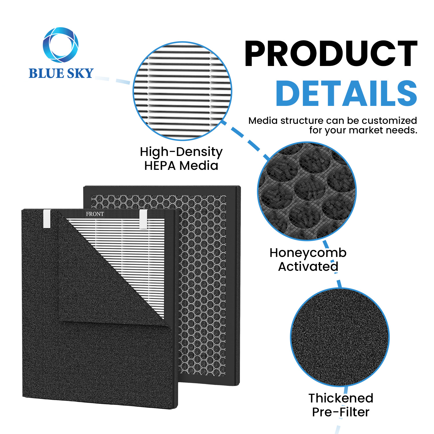 Reemplazo del filtro purificador de aire para mascotas de carbón activado HEPA H13 Compatible con Oneisall PP02