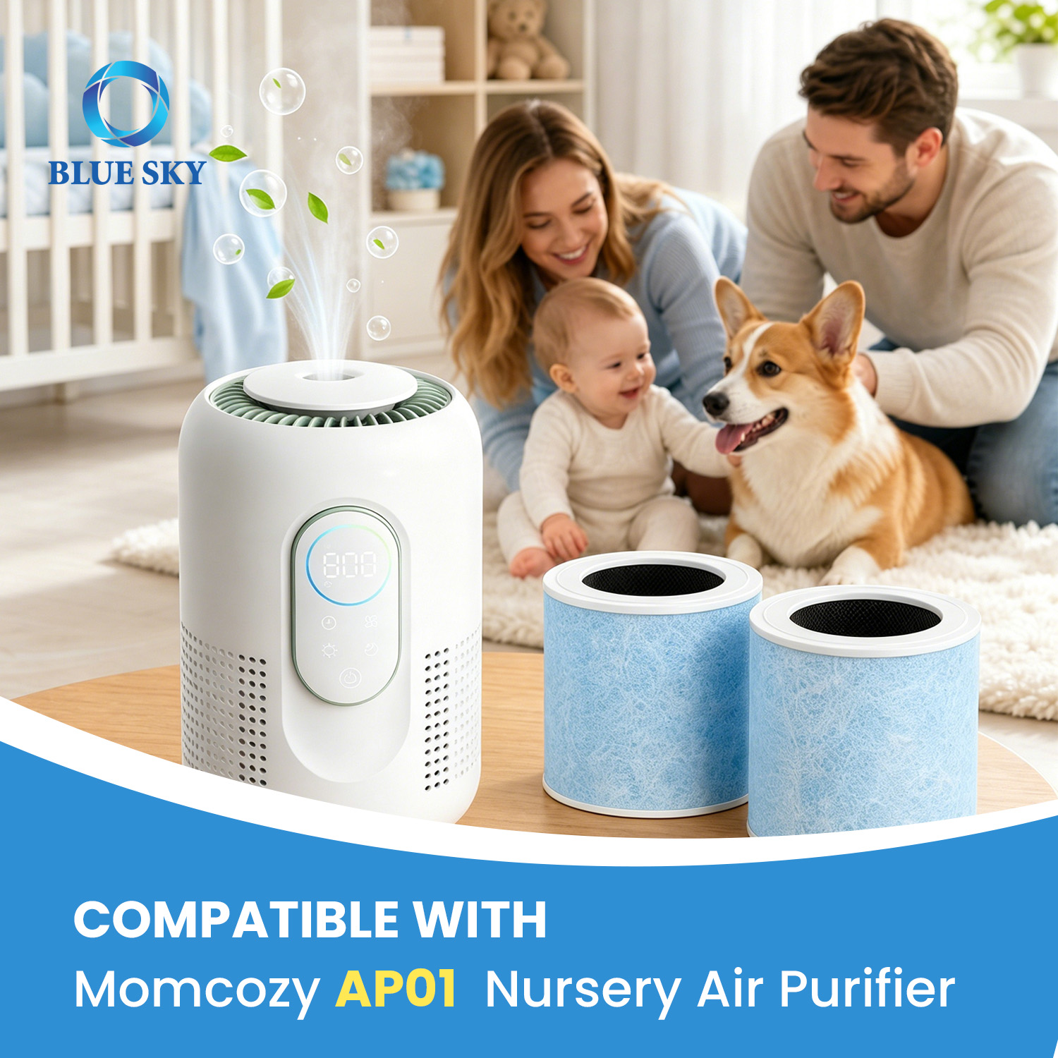 Filtro de carbón HEPA 4 en 1 H13 compatible con el purificador de aire Momcozy AP01