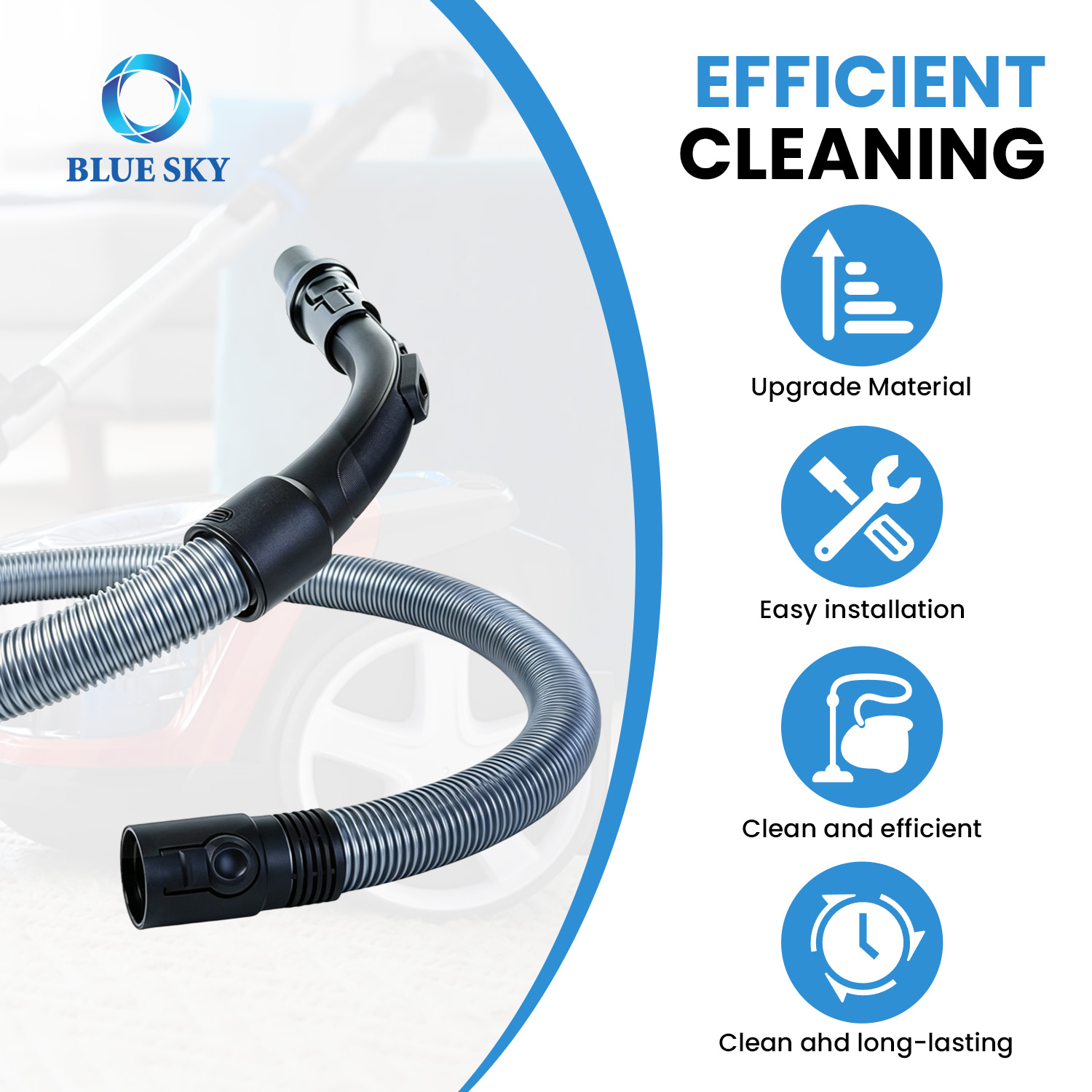 Manguera de aspiradora con conector de mango de repuesto para FC9078 FC9330 FC9331 FC9332 FC9350