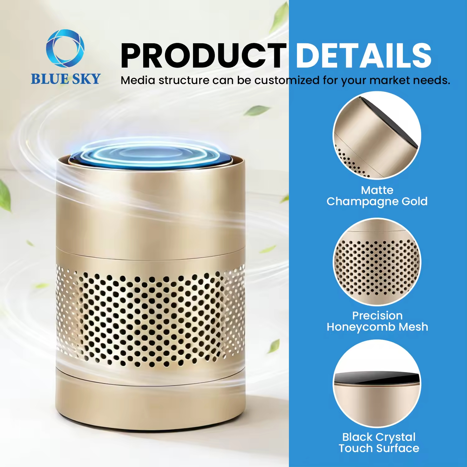 Purificador de aire UV-C para el hogar y la oficina - Limpiador de aire HEPA con función de esterilización