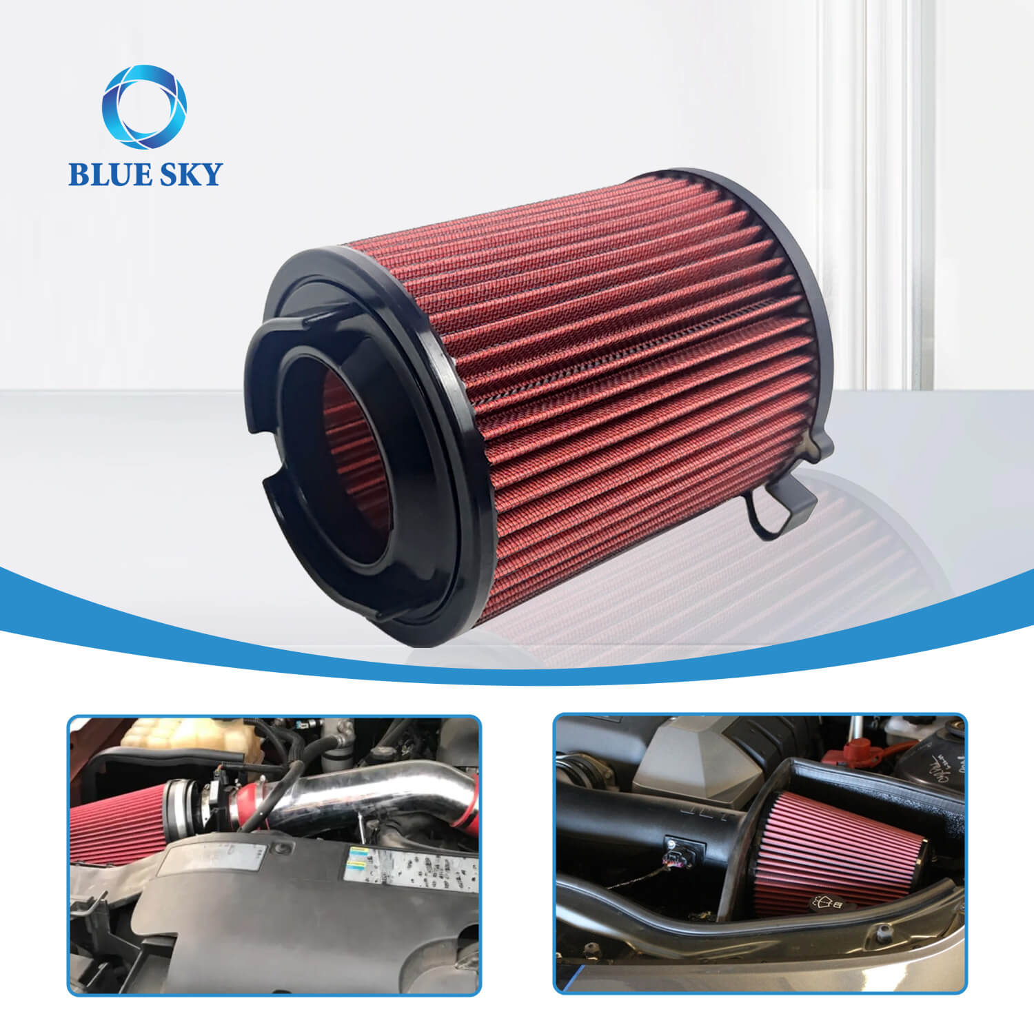 Filtro automático al por mayor, filtro de aire de alto flujo E-2014 para VW Golf 3, filtro de admisión automotriz de cartucho