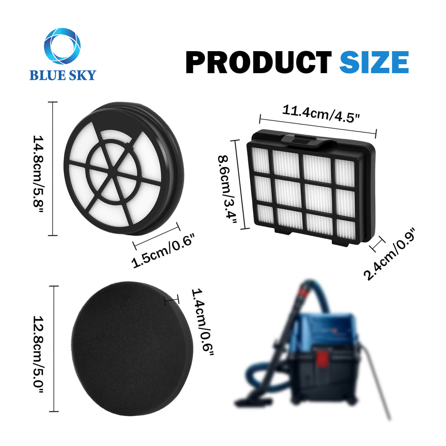 Proveedor de filtros de China, reemplazo de filtro de espuma HEPA para aspiradora sin bolsa Bosch BBZ152EF Serie 2 BGC05 / BGS05