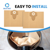 Bolsas de filtro de polvo de papel de repuesto de 15/20L aptas para aspiradoras Einhells BT-VC 1250 S e INOX 1250/1 personalizadas disponibles