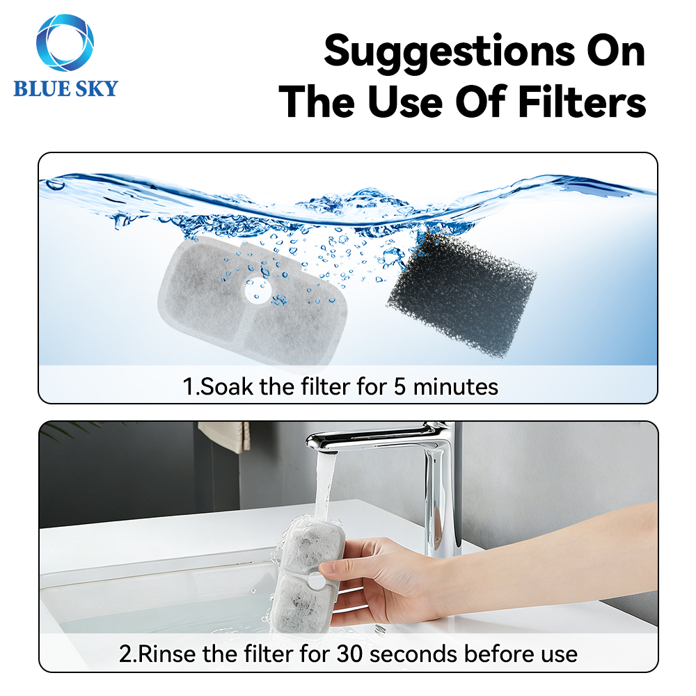 Filtro de repuesto para fuente de agua para gatos de alta eficiencia, apto para fuente para mascotas Dockstreams serie PLWF