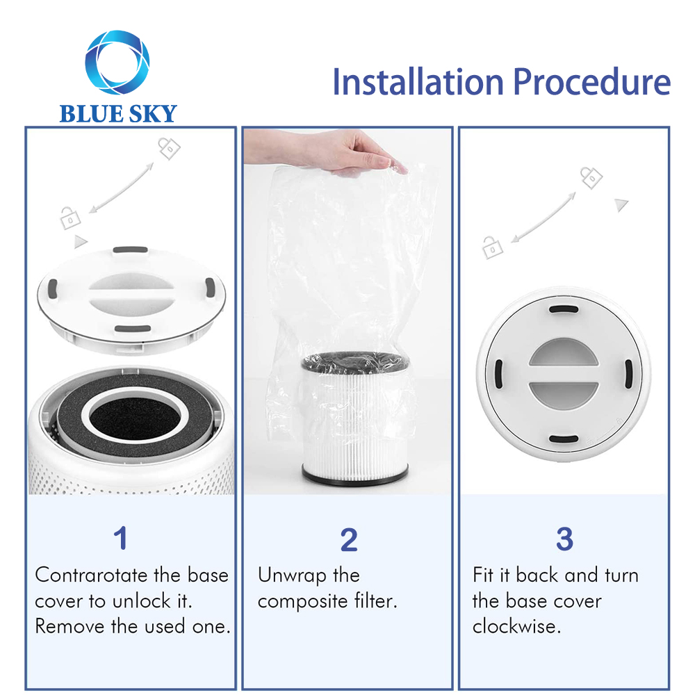 Filtros verdaderos de carbón activado H13 para purificador de aire MOOKA B-D02L