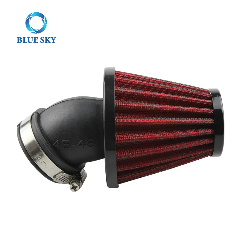 Filtro de aire Universal para motocicleta 35 48 50 mm abrazadera 45 90 grados curva entrada filtro de entrada para accesorios de motocicleta