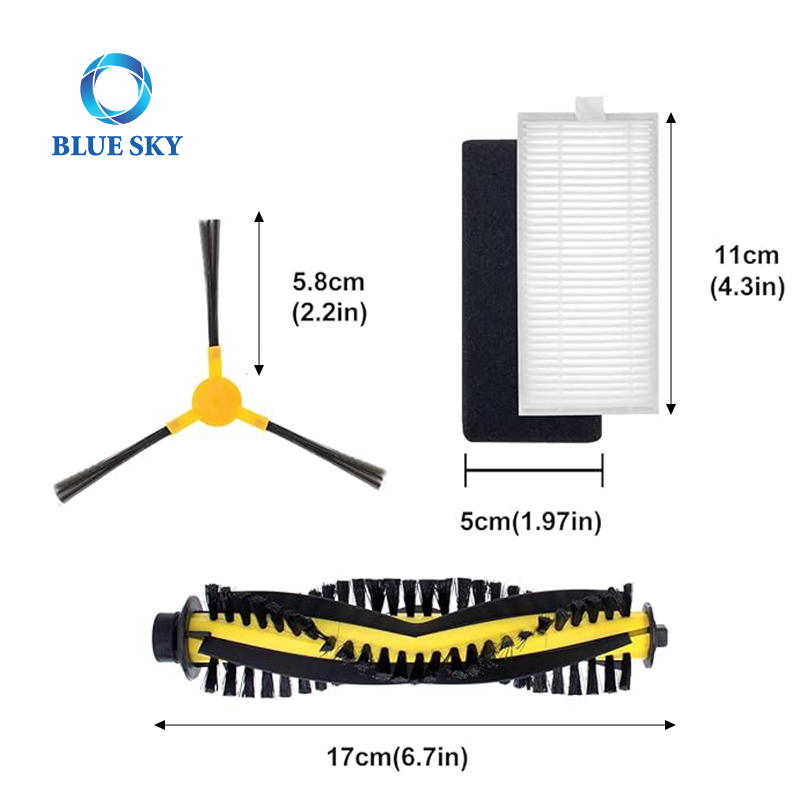 Accesorios para Robot aspirador de barrido, Kit de filtro de cepillo compatible con Tesvor S6 X500 X520 X600 PRO X500 PRO M1