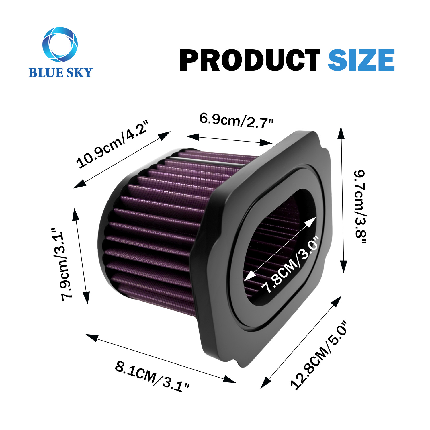 Reemplazo de filtro de aire de alto rendimiento para Yamaha MT-07 MT07 2014–2023
