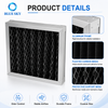 Filtro de aire de panel plisado de carbón activado con marco de aluminio para ventilación HVAC Control de olores personalizado disponible