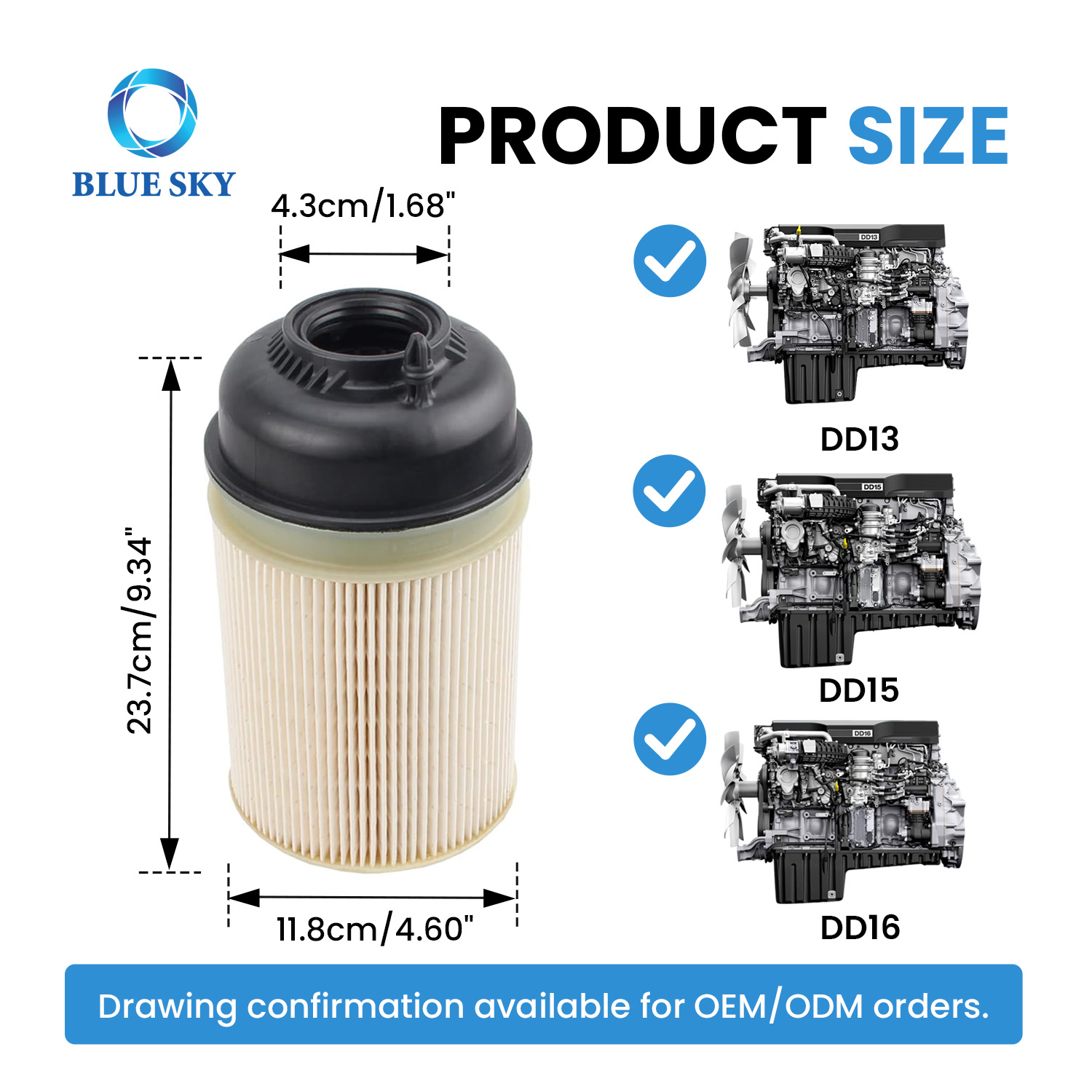 Kit de filtro de combustible A4720921705 compatible con juntas tóricas para reemplazo de motor diésel