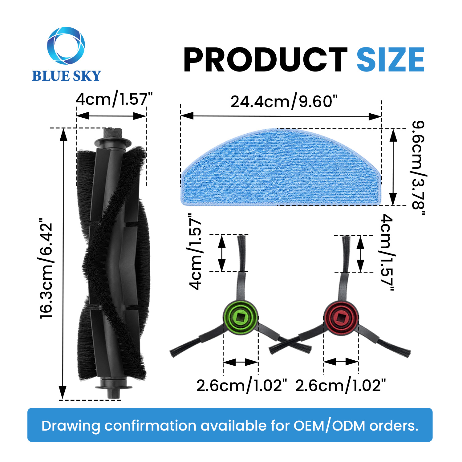 Kit de piezas de repuesto para robot aspirador apto para Tikoms G8000 Max