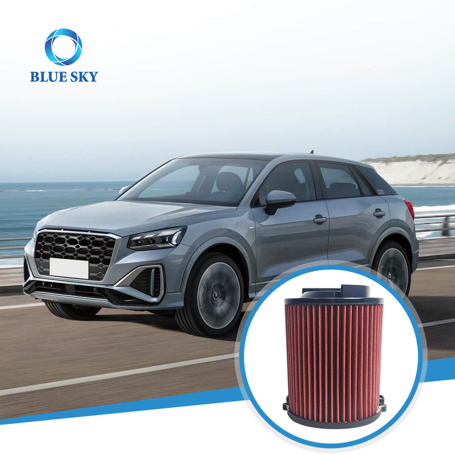 Filtro automático al por mayor, filtro de aire de alto flujo E-2014 para VW Golf 3, filtro de admisión automotriz de cartucho