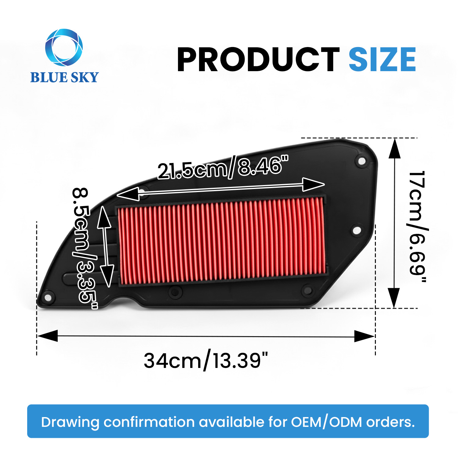 Reemplazo de filtro de aire para motocicleta de alto flujo para filtro de entrada de aire del motor KYMCO Downtown 300/300i/350/350i