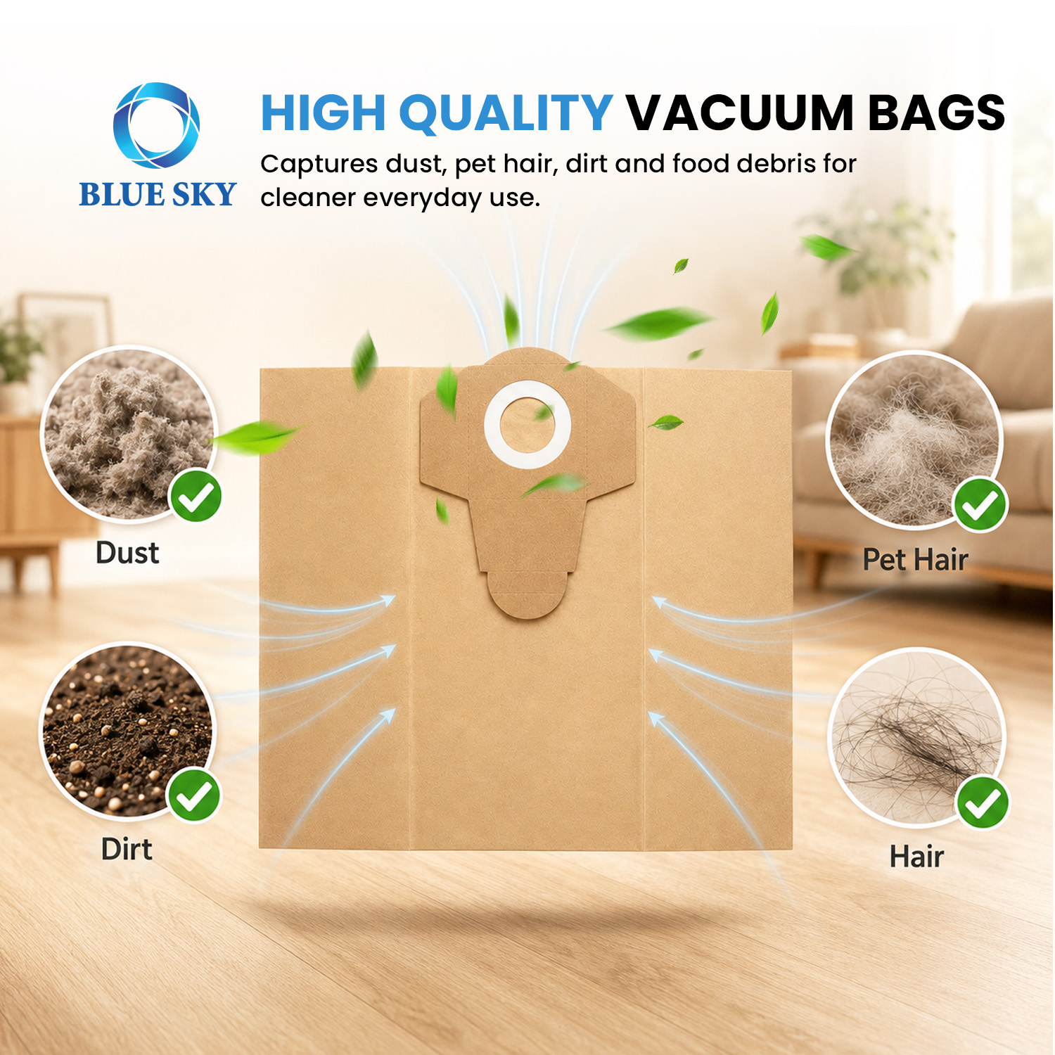 Bolsas de filtro de polvo de papel de repuesto de 15/20L aptas para aspiradoras Einhells BT-VC 1250 S e INOX 1250/1 personalizadas disponibles