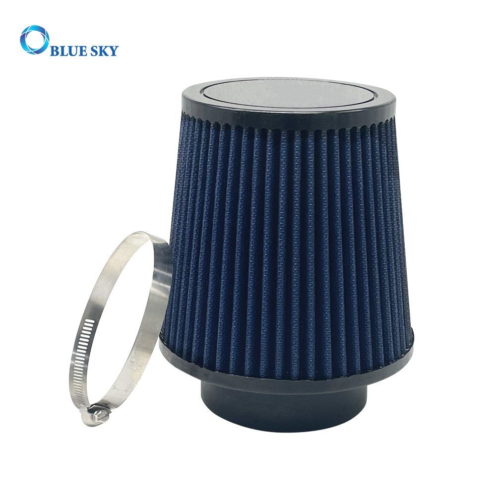 Filtro de aire automático personalizado Bluesky, filtro de admisión de aire de 89mm para automóvil, reemplazo de filtro abierto de aire de cono de admisión