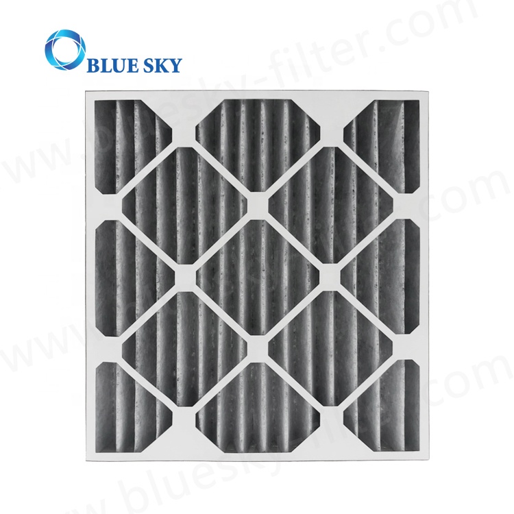 Filtro de aire de horno de CA plisado MERV 8 personalizado con carbón activado para AC HVAC y Furnac