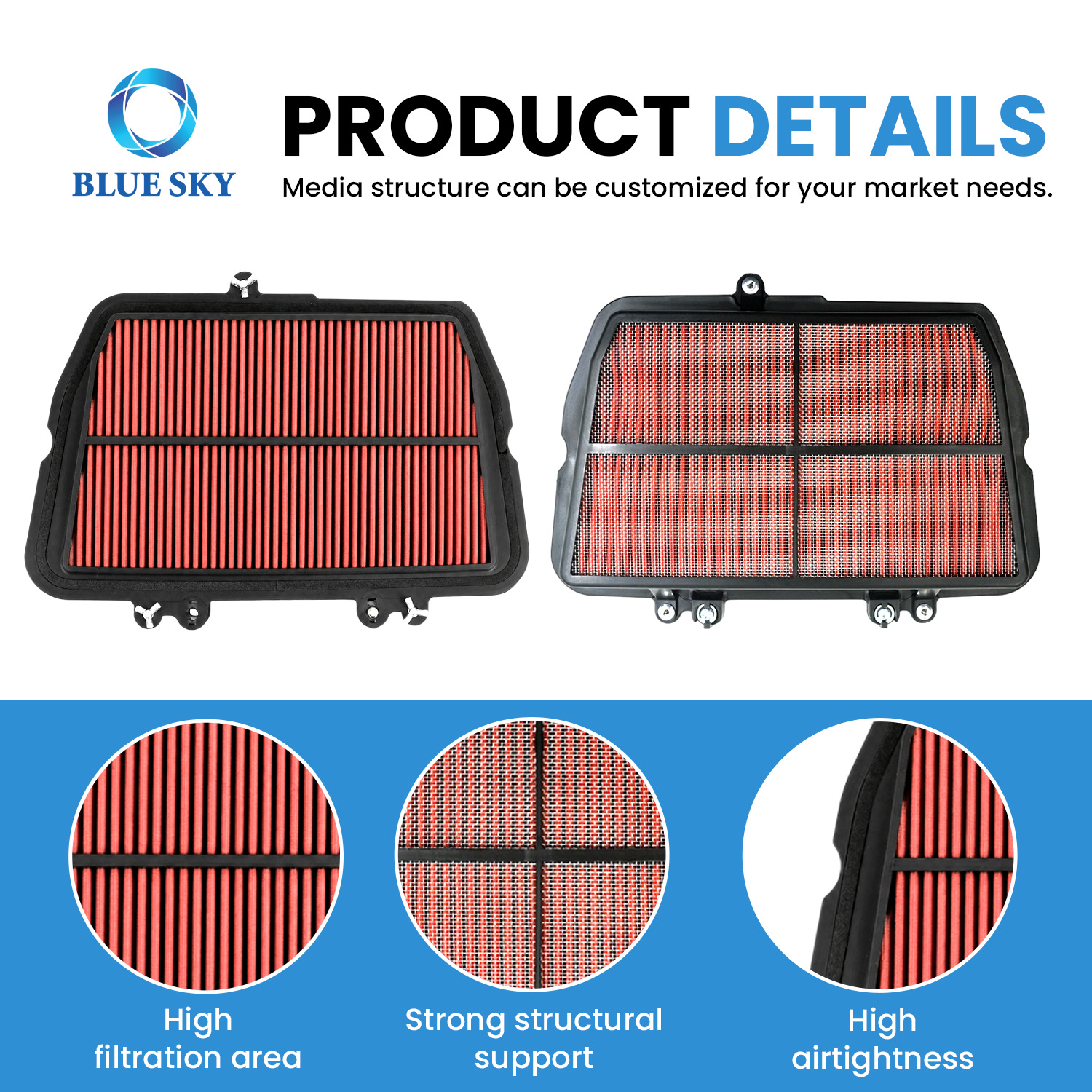 Filtro de aire para motocicleta T2200557 apto para Tigers 800 XC XCX XR XRX 2010-2019 personalizado disponible