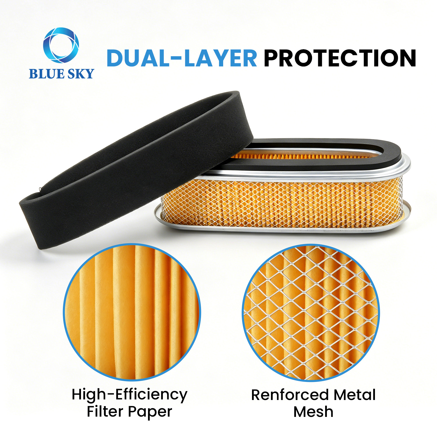 Reemplazo de filtro de aire apto para motor de cortacésped Hondas GXV160UH2 HRC216K3, reemplaza 17210-Z1V-003 17211-ZE7-W03
