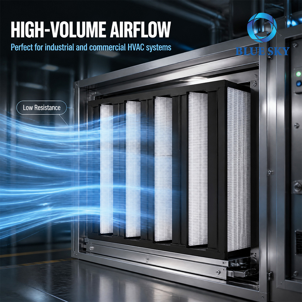 Filtro de aire de carbón activado V-Bank para HVAC y AHU personalizado disponible