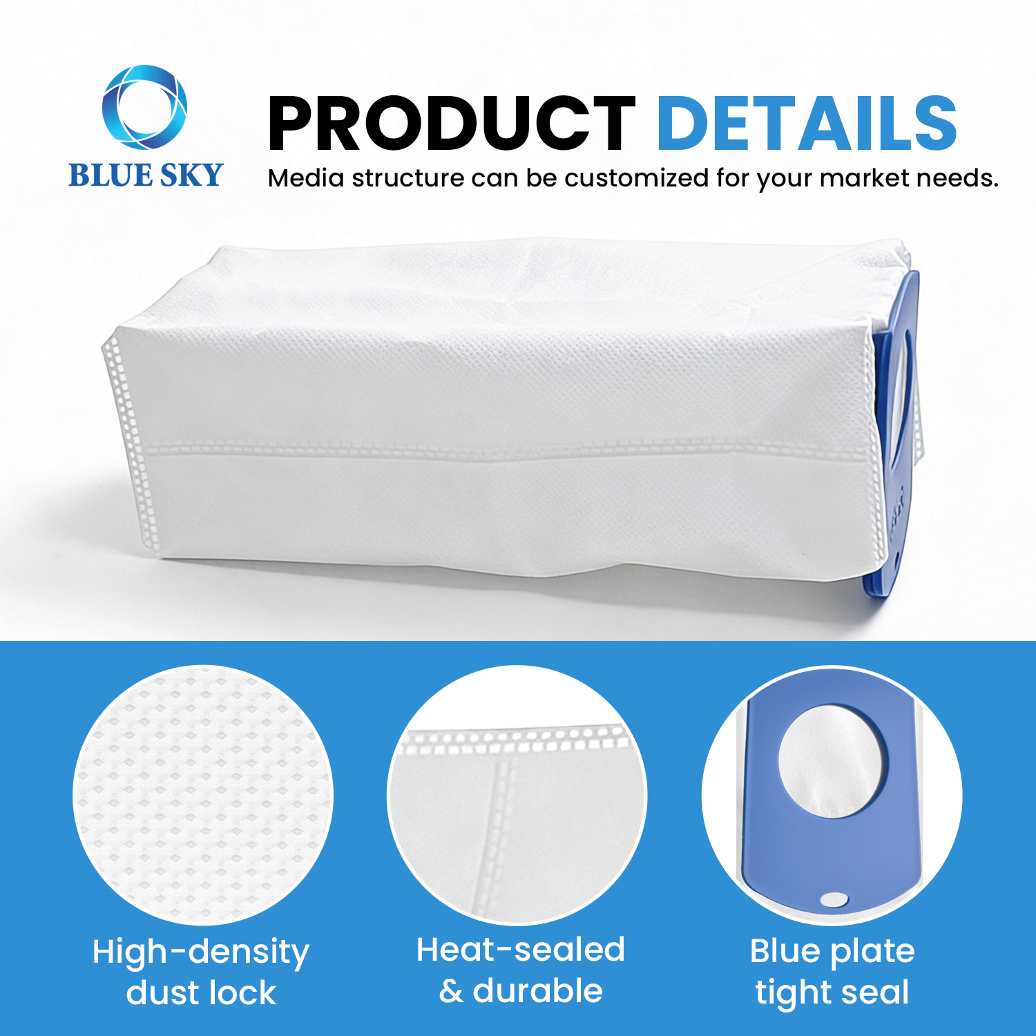 Bolsa para polvo de repuesto apta para estación de limpieza de aspiradora con varilla inalámbrica, bolsa para polvo desechable de alta eficiencia