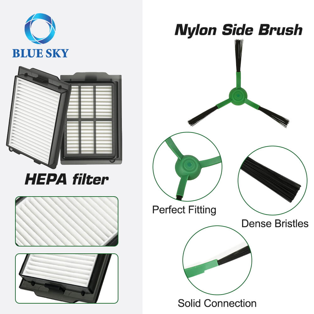Kit completo de piezas de repuesto para Irobot Roomba 505/405 Combo | Incluye cepillos de rodillos, almohadillas de moplidad, filtro HEPA, cepillos laterales, bolsas de polvo