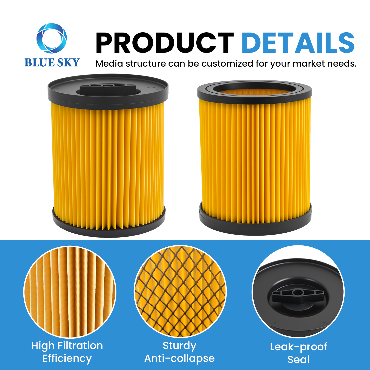 Reemplazo de filtro de cartucho de aspiradora Compatible con Parksides PWD 12 A1 20 A1 25 A1 30 A1 personalizado disponible