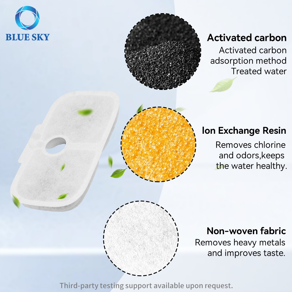 Filtro de repuesto para fuente de agua para gatos de alta eficiencia, apto para fuente para mascotas Dockstreams serie PLWF