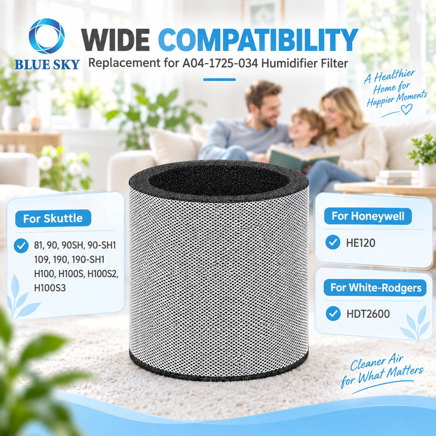 A04-1725-034 Almohadilla evaporadora de humidificador compatible con Skuttles