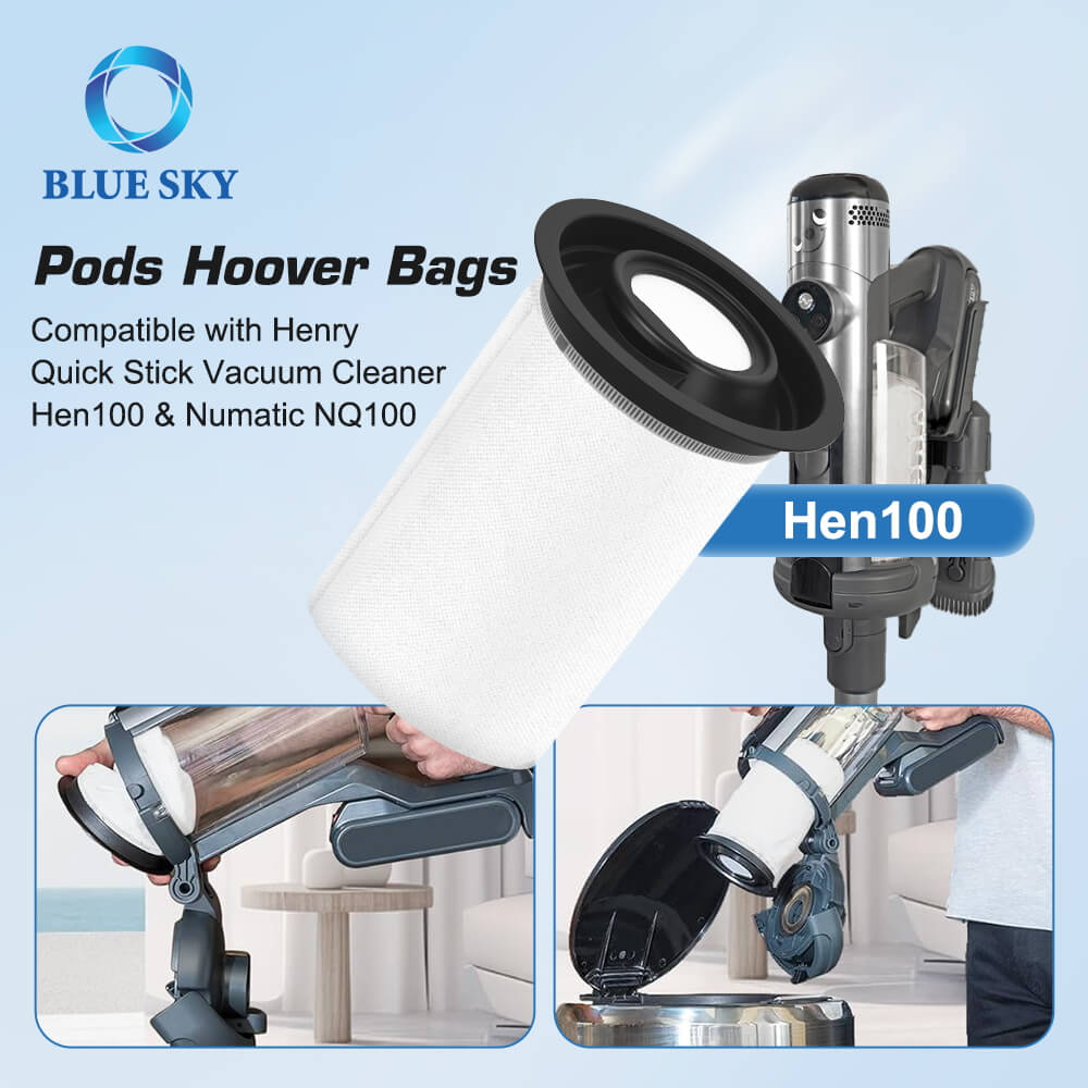 Bolsa de polvo de vaina rápida de reemplazo para Henry Quick Stick Aspirumer NQ100 / gallina 100, compatible con modelos numáticos